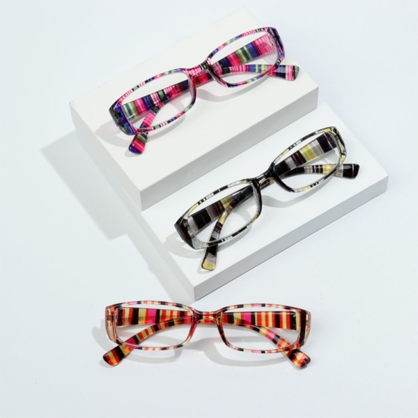 Læsebriller Presbyopic Eyewear Retro Stel PINK STRIPE +100 pink stripe