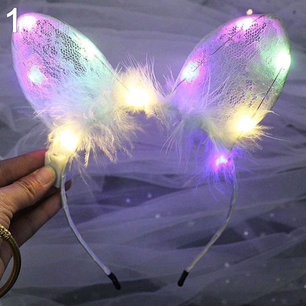 LED Feather Wreath Crown Pandebånd 1 1 1