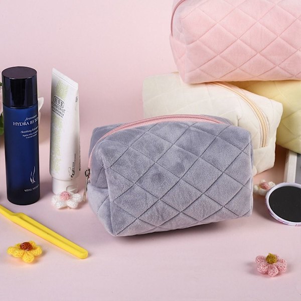 Kosmetisk Opbevaringstaske Pels Makeup Organizer GUL Yellow