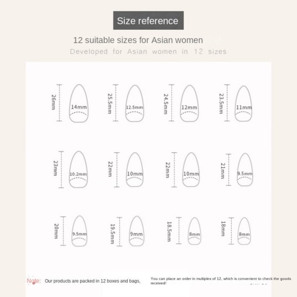 24 stk falske negle lange mandel W473 W473 W473