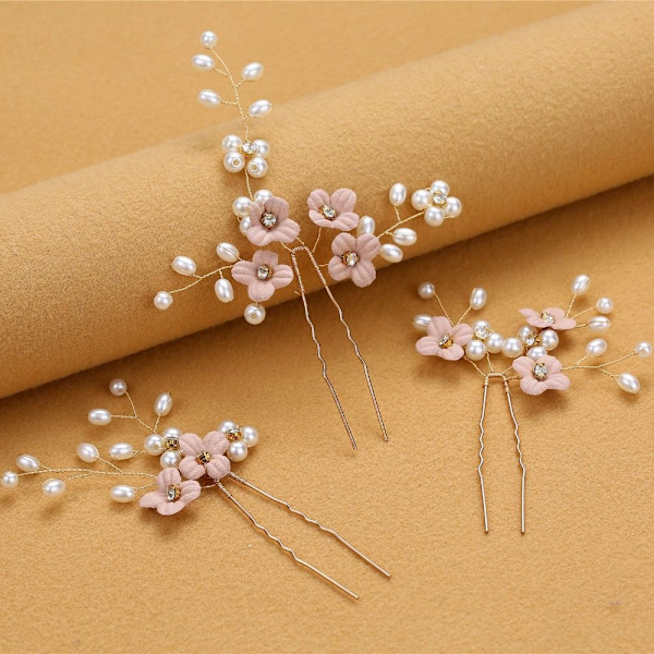 3kpl/ set Flower Hair Pins Hiusklipsit SININEN blue