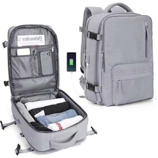Rejserygsæk Laptop-rygsæk LYS GRÅ Light Gray