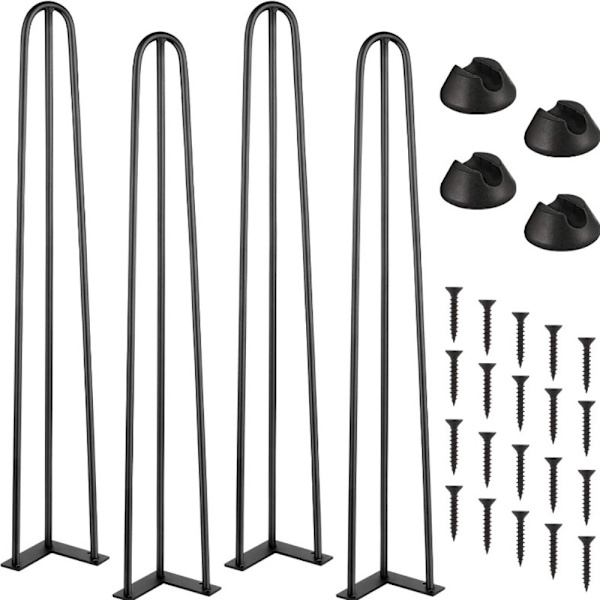 4 Par hårnålsben Järnkonstbordsben 25CM 25cm