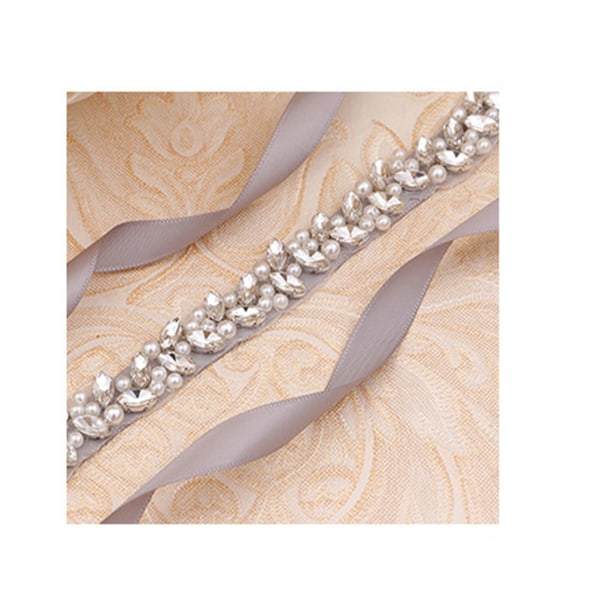 Rhinestone Perle Bælte Applique HVID white