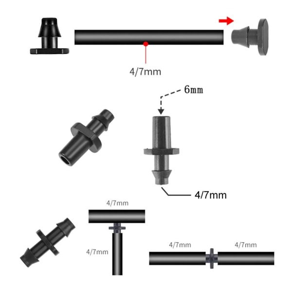 Slangerørforbindelse Slangefitting 100PCS-5 100PCS-5 100Pcs-5