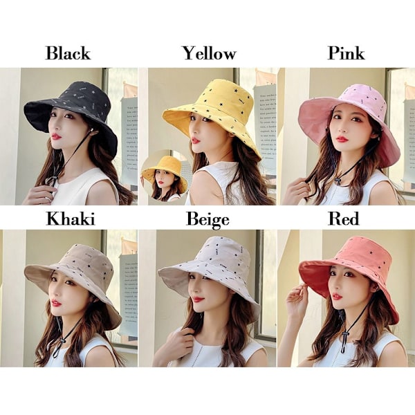 Bomull Bucket Hats Mocka Panama Hat GUL Yellow