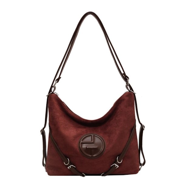 Mångsidig axelväska Dam Retro Ryggsäck Bag KAFFE Coffee