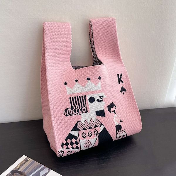Stickad handväska Knot handledsväska ROSA pink