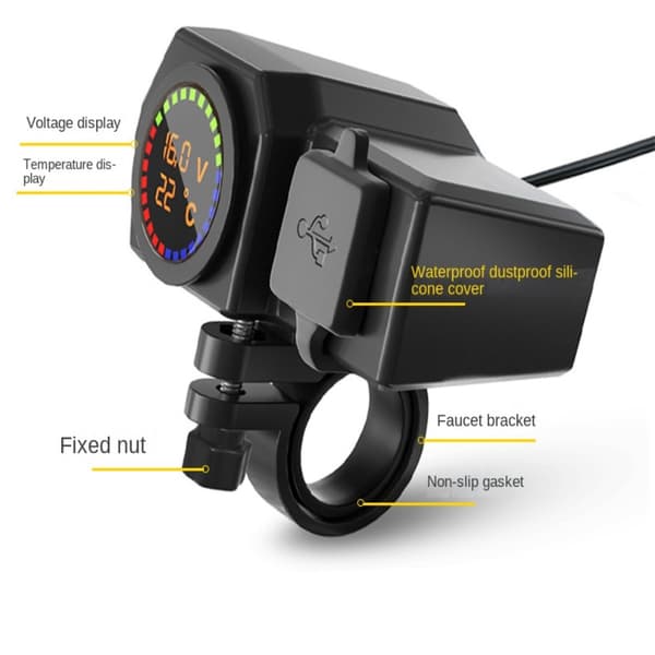 Auton lataussovitin USB+ C laturi Matkapuhelin Tabletti Black
