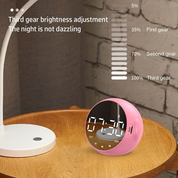 Trådlös Bluetooth -högtalare Smart Alarm Clock Audio VIT White