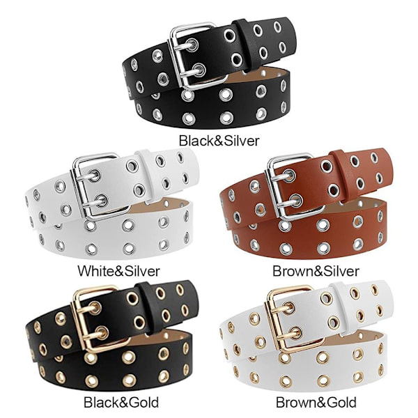 Punk midjebälte Goth midjeband BLACK&GULD 110CM Black&Gold 110cm