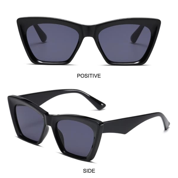 Cateye-solbriller til kvinder Firkantede solbriller SORT LEOPARD-GRÅ Black Leopard-Grey