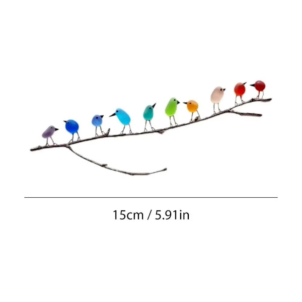 Merilasinen sateenkaari lintuornamentti lasilintuhahmo 10 BIRDS-NO 10 birds-No frame