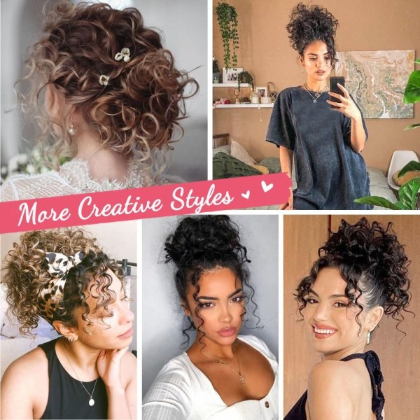 Messy Bun Hair Piece til kvinder RØGGRÅ RØGGRÅ Smoke Gray