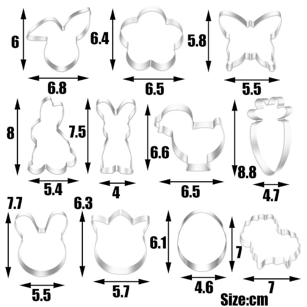 5st/ set 3D Påskkaninägg Form DD D