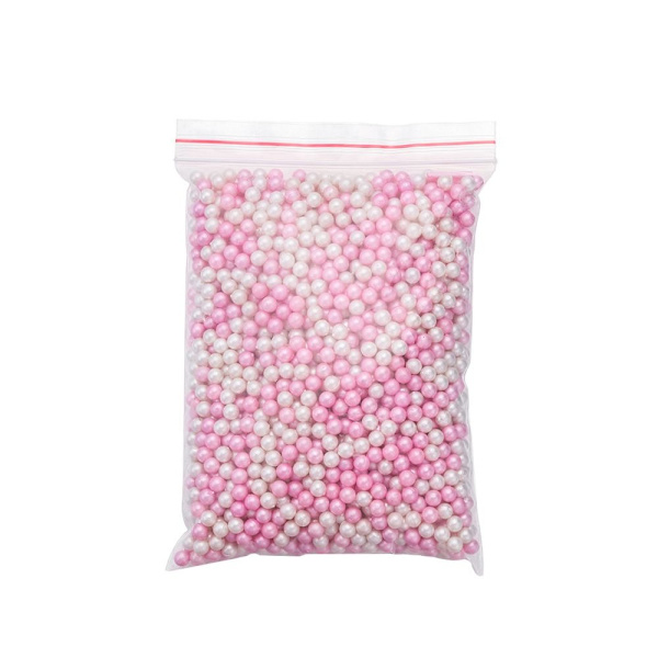 Sminkebørsteholder Kosmetikkholder ROSA HVIT PERLER ROSA HVIT pink white beads