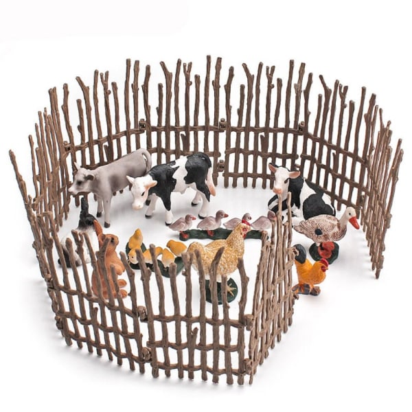10/20ST Simulerad gårdsstängsel Set Faux Wood staket 2-20ST 2-20pcs