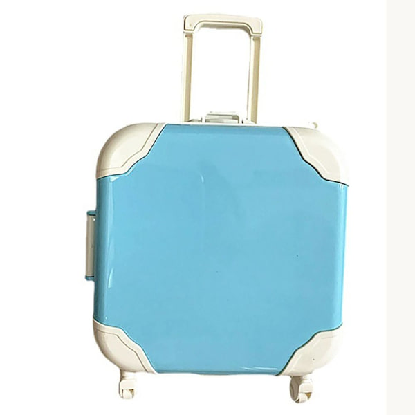 Nukkekärryn tavaratila Miniatyyri matkalaukku SININEN VÄRI KIINTEÄ blue solid color-solid color