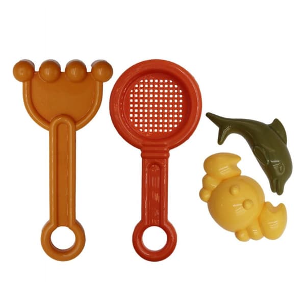 5 ST Sandleksaker Set Beach Sandglas Spade Rake Form