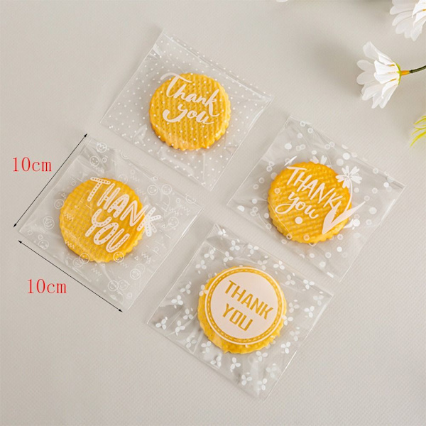 200 Stk Tak Klare poser Cookie Candy Bag Cellofanpose 200Pcs