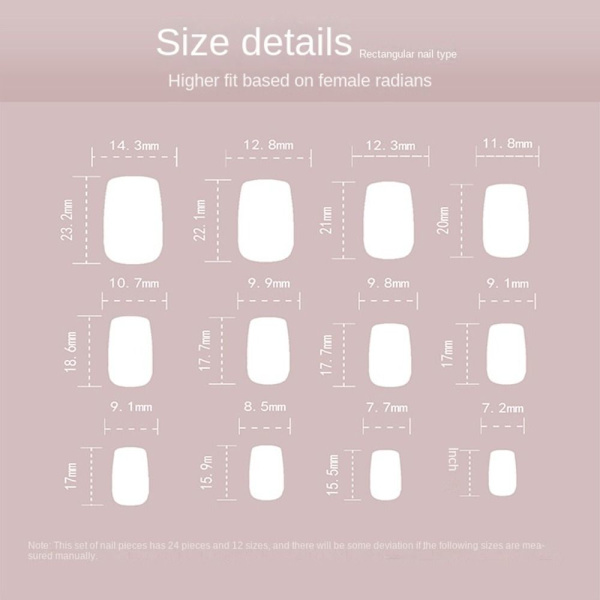 24 stk. False Nails Short Square JP2406 JP2406 JP2406
