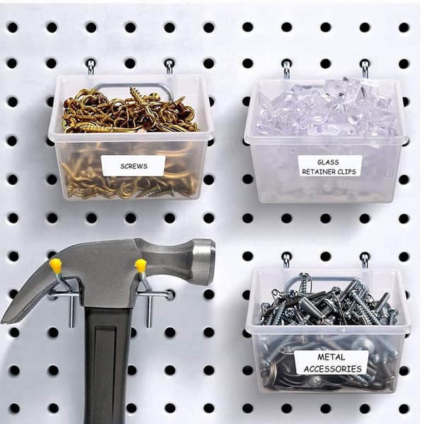 1/2 kpl Pegboard Bins Koukut ja tarrat Pegboard Box small and big