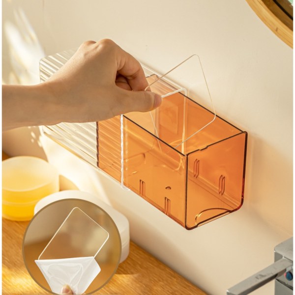 Sminkförvaringslåda Bomullsdyna Dispenser ORANGE orange