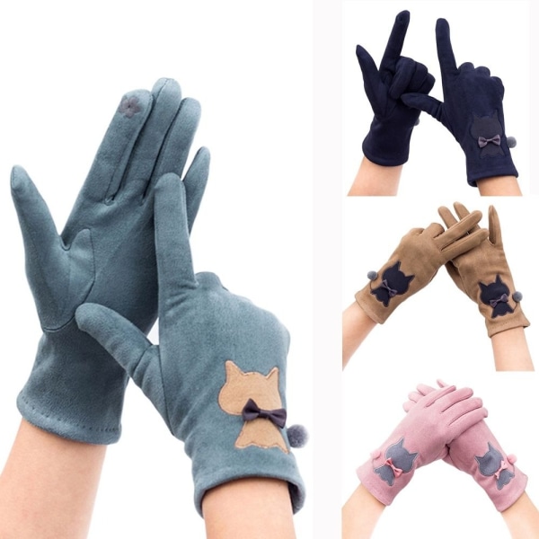 Kvinnliga handskar Vinter varm handske SVART Black