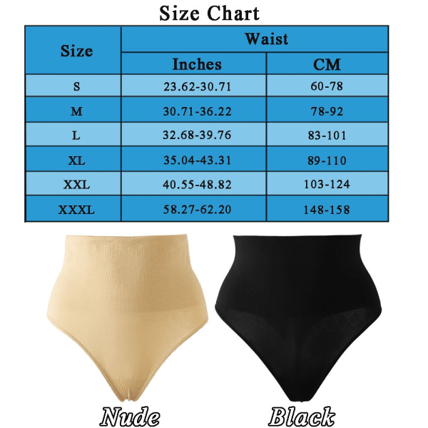 Slimming Waist Trainer String G-string SVART M Black M