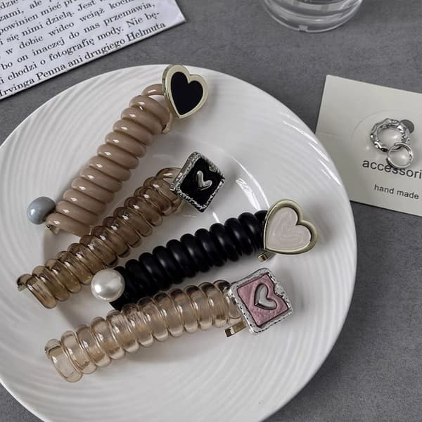 Telefonlinje Hårband Elastiskt gummiband KAFFE coffee