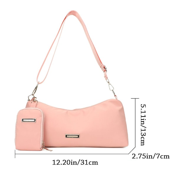 Muoti Yksivärinen Olkalaukku Urheilu Nylon Käsilaukut PINK pink