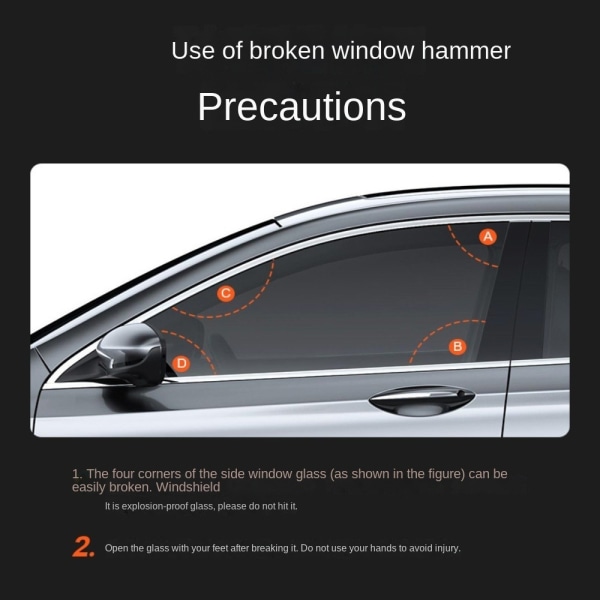 Car Safety Hammer Emergency Glas Breaker BLÅ Blue