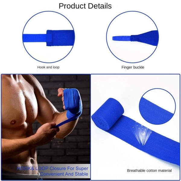 Boxning Wraps Mjuka Armband BLÅ blue