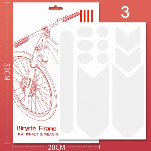 Mountainbike-klistermærke Anti-skrid rammebeskyttelse 3 3 3
