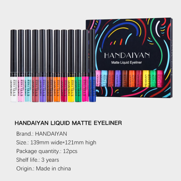 Flytende Eyeliner Set Gel Eyeliner Matt