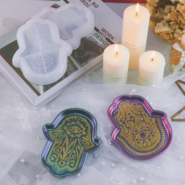 2 stk Hamsa Håndforme Fatima Opbevaringsbakke Forme Silikone