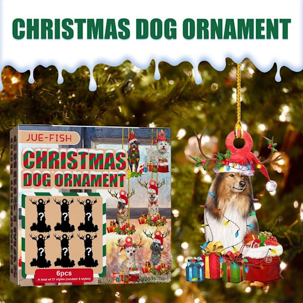 6 st/ask Julgranspynt Hängande Blind Box