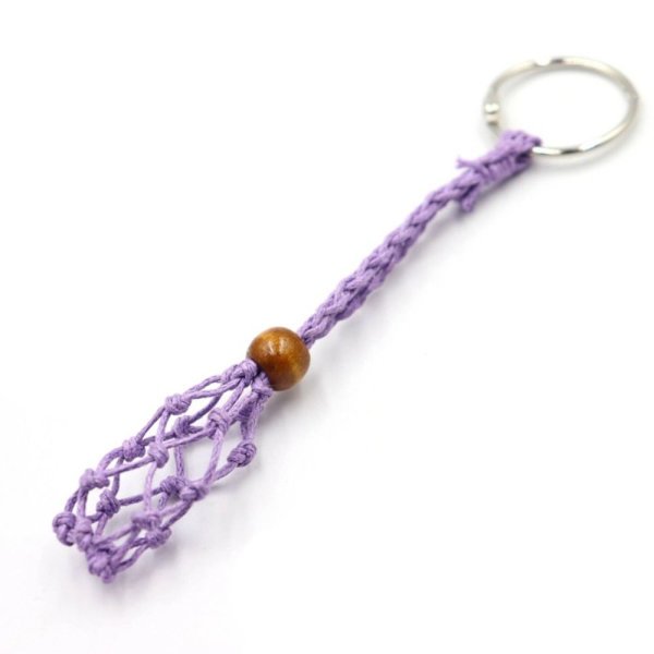 Tom Stenholder Nøglering Krystal Healing Stone Net Nøglering Purple