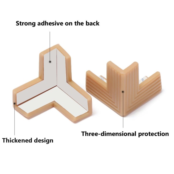 4STK Hjørnebeskyttere Kantbeskyttelse Bord Hjørnebeskytter GRÅ Grey style1