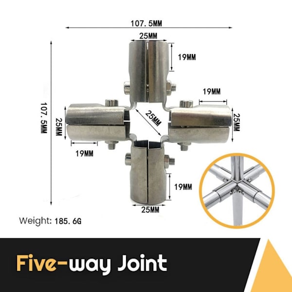 1 kpl putkiliitos putkiliitin FIVE WAY JOINT FIVE WAY JOINT Five way Joint