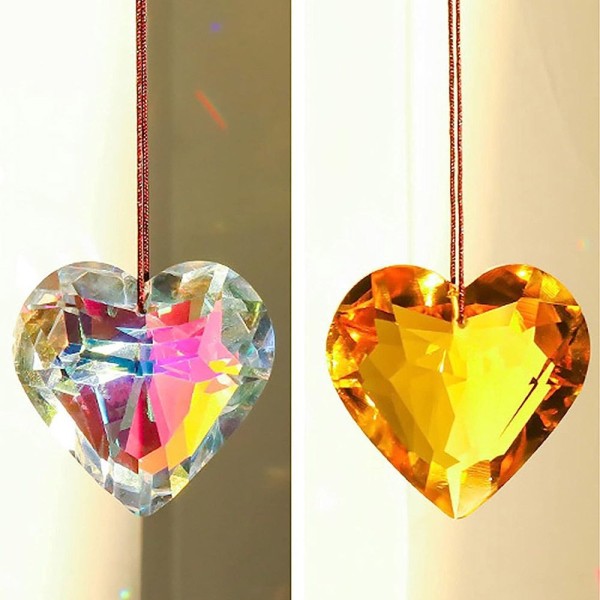 Sun Catcher Krystal Skinnende Ornament RØD Red