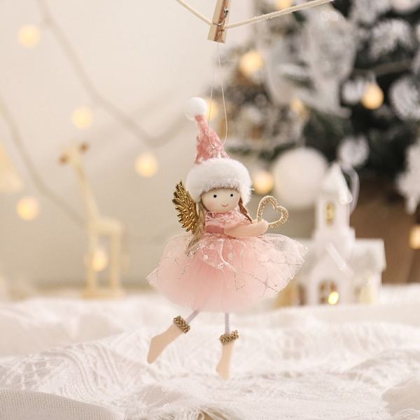 Christmas Angel Dolls Xmas Tree Pendant PINK Pink