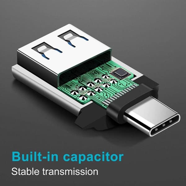 5 kpl Type C - USB 3.0 -sovitin OTG-sovitin MUSTA Black