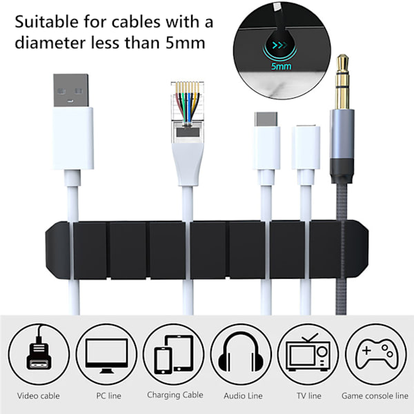 Cable Winder Wire Organizer black 4 Clips-4 Clips