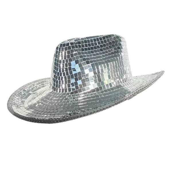 Mirror Disco Cowboy Hat Disco Pallohattu Glitter Disco Cap