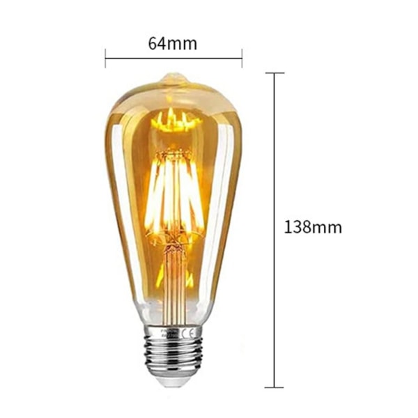 Kristalllampa ST64 LED-lampa 6W-2700K 6W-2700K 6W-2700K