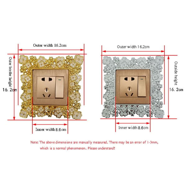 Valokytkimen cover Surround Socket Frame SILVER Silver