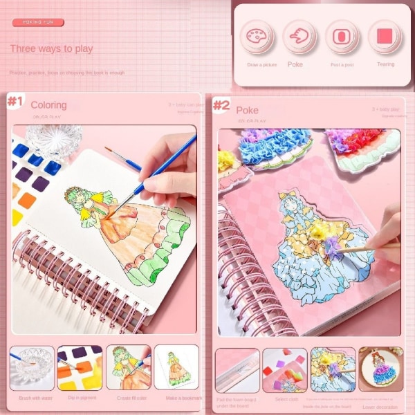 Poke Art DIY Leker Pedagogisk Poke Painting SETT 1 SETT 1 Set 1