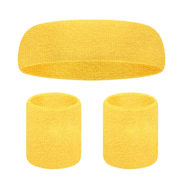 3stk/sæt Wrist Guards Sports pandebånd GUL Yellow