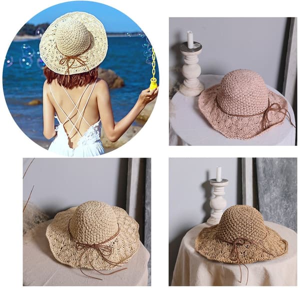 Vikbar Strandhatt för Kvinnor beige